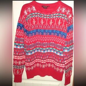 Ralph Lauren Chaps Vintage Fair Isle Apres Ski Sweater Cotton and Ramie Women XL